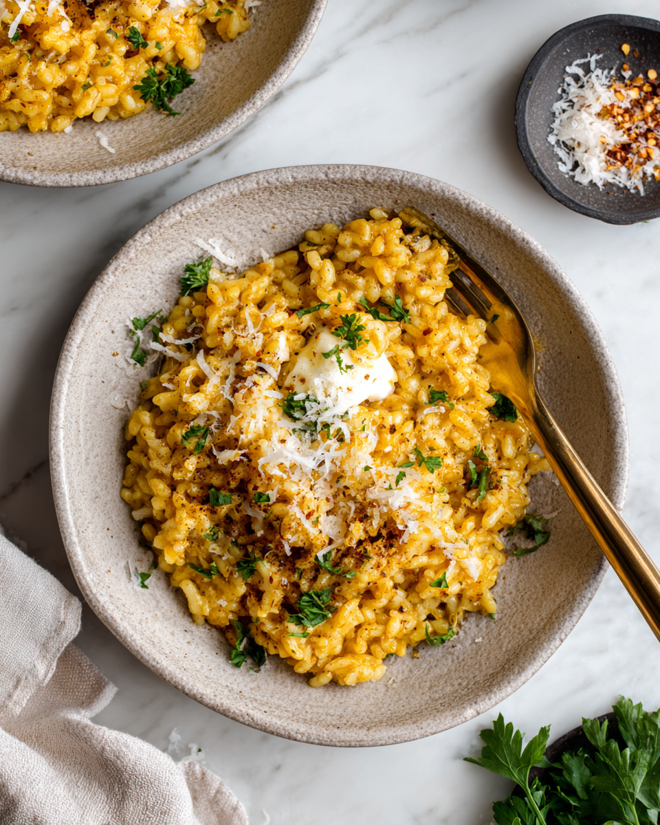 Une pastina crémeuse garnie de persil frais, réconfortante et rapide à préparer, idéale pour les repas d'automne.