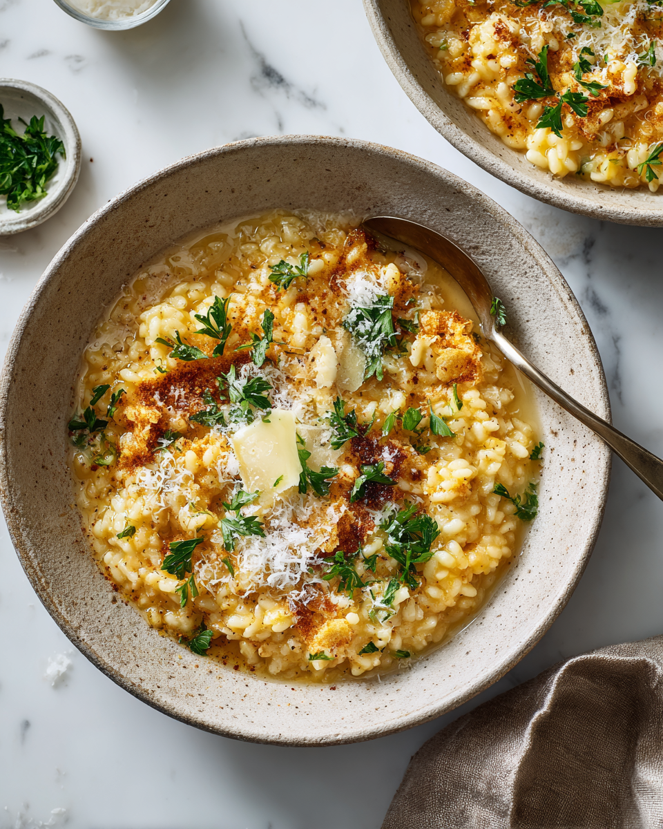 Une pastina crémeuse garnie de persil frais, réconfortante et rapide à préparer, idéale pour les repas d'automne.