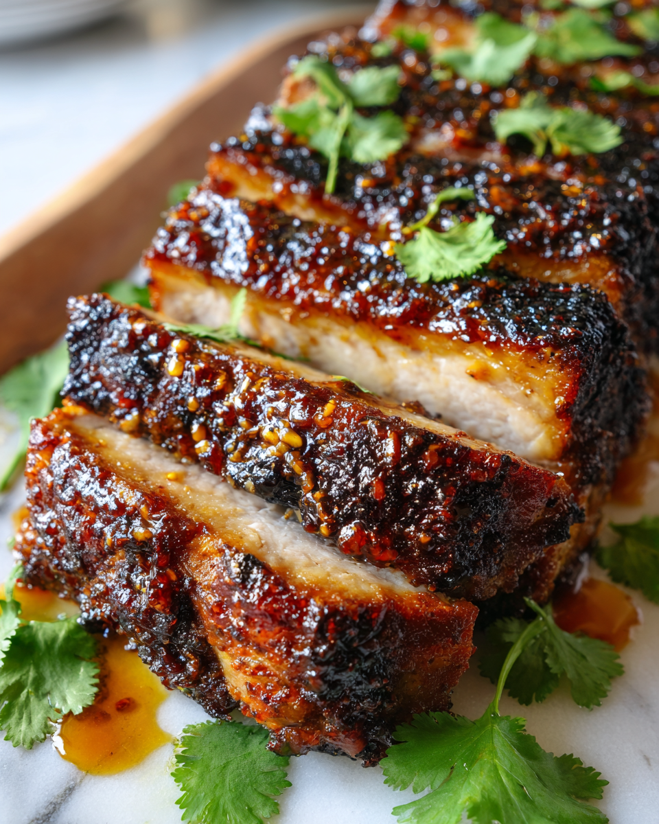 Rôti de Porc au Miel et Chipotle Rôti de porc au miel et chipotle, tendre et savoureux, parfait pour les rassemblements familiaux cet automne.