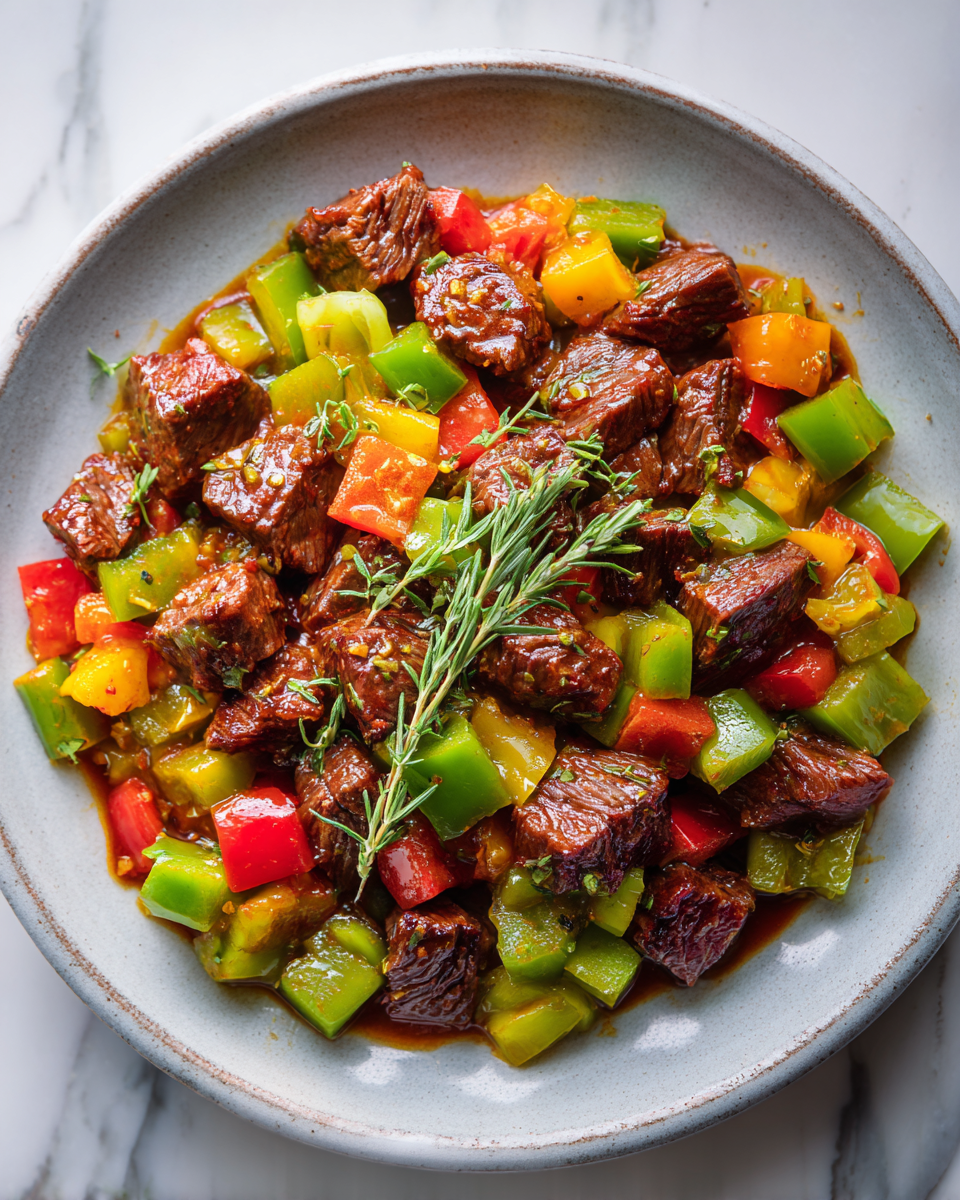 Recette rapide et facile de Bully Beef jamaïcain servi avec des légumes aromatiques, idéal pour les repas conviviaux et les occasions festives.