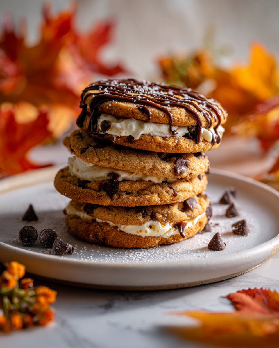 Cookies au cheesecake crémeux, parfaits pour l'automne, facile à réaliser et délicieux.