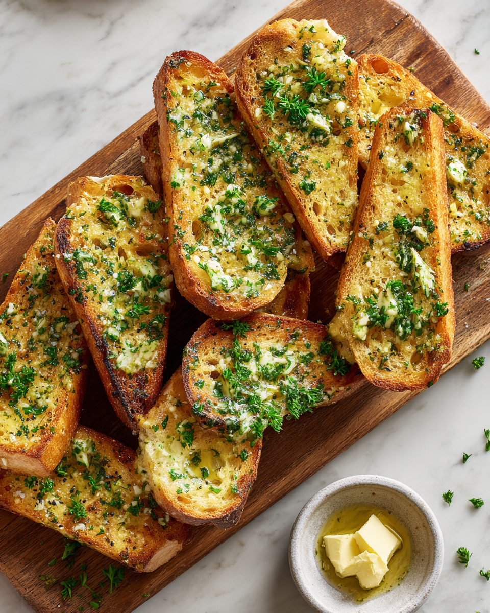 Toasts à l'ail et au beurre croustillants, recette simple parfaite pour apéritifs