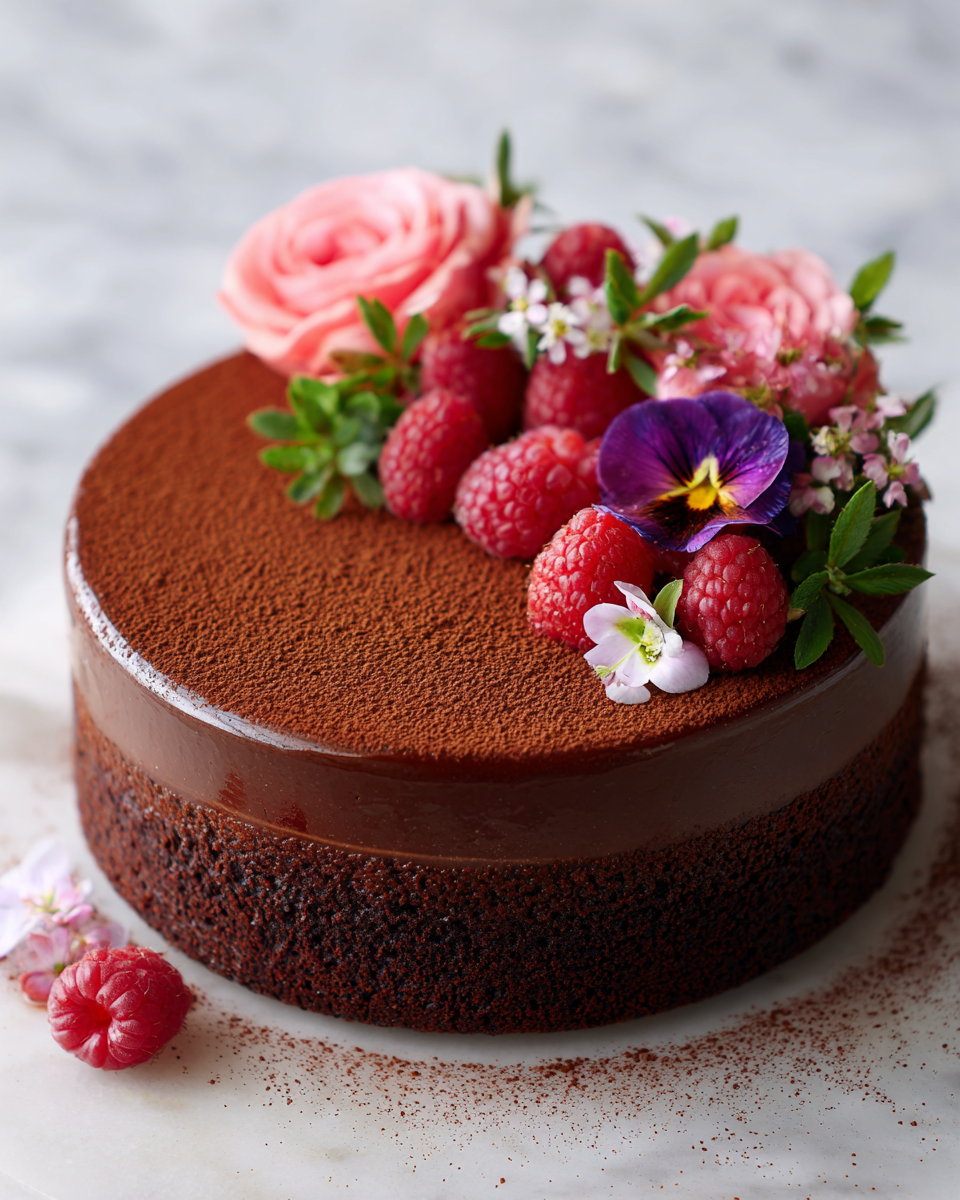 Délicieux gâteau truffé au chocolat pour Pâques, parfait pour les célébrations printanières, fondant en bouche.