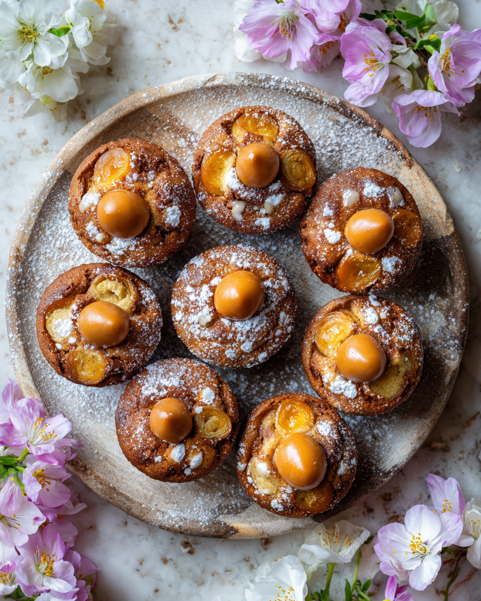 Muffins Simnel irrésistibles garnis de pâte d'amande, parfaits pour Pâques, avec des saveurs de printemps.