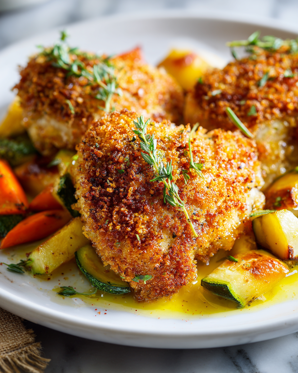 Recette de poitrines de poulet croustillantes à la friteuse à air, idéale pour un dîner savoureux et rapide, prête en 25 minutes.