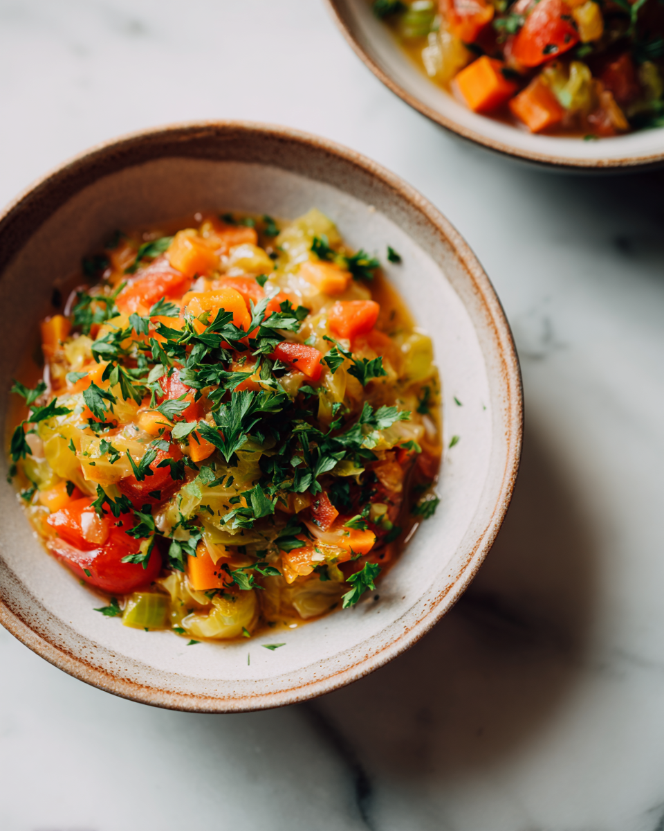 Soupe de chou sucré-aigre réconfortante pour l'automne with fresh ingredients