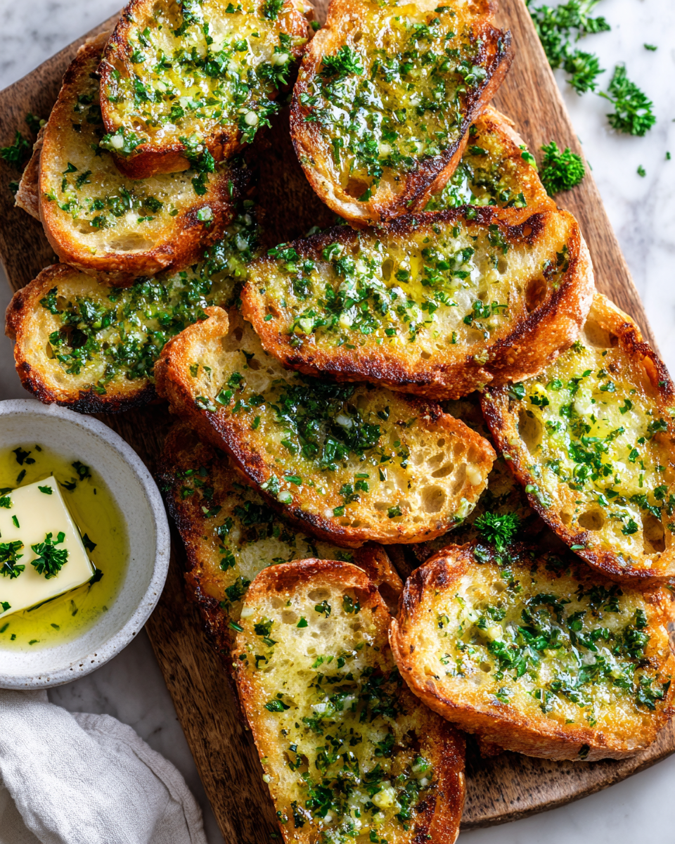Toasts à l'ail et au beurre croustillants, recette simple parfaite pour apéritifs