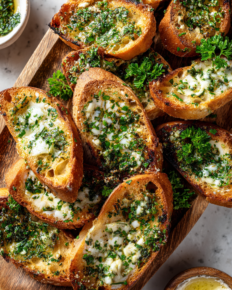 Toasts à l'ail et au beurre croustillants, recette simple parfaite pour apéritifs