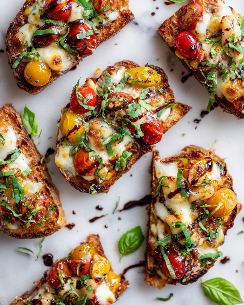 Toasts réconfortants aux Haricots à la Pizza Toasts aux Haricots à la Pizza, un plat réconfortant pour l'automne, garni de mozzarella fondu et de tomates vibrantes.