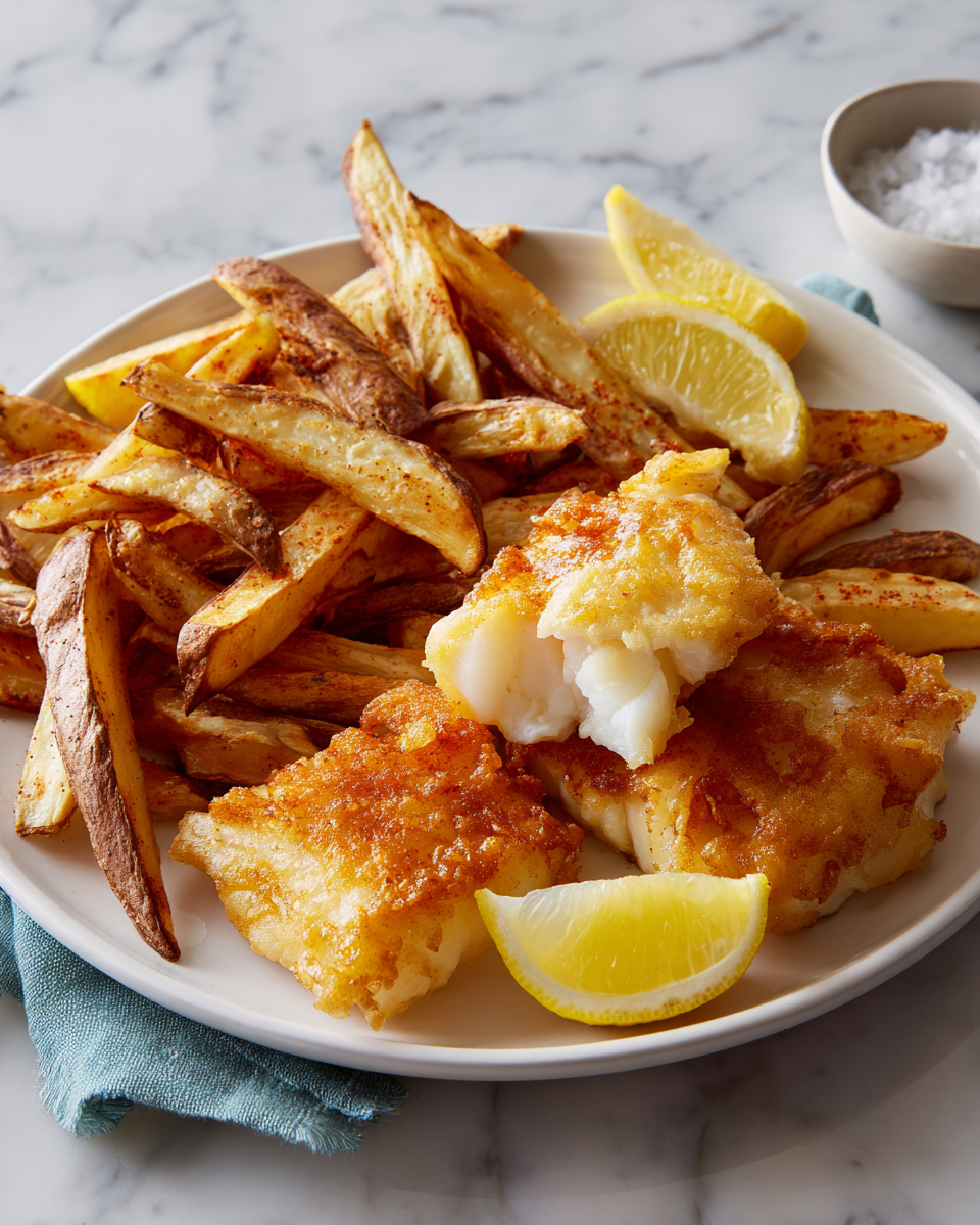Fish and chips légers croustillants à l'air fryer - recette délicieuse et saine