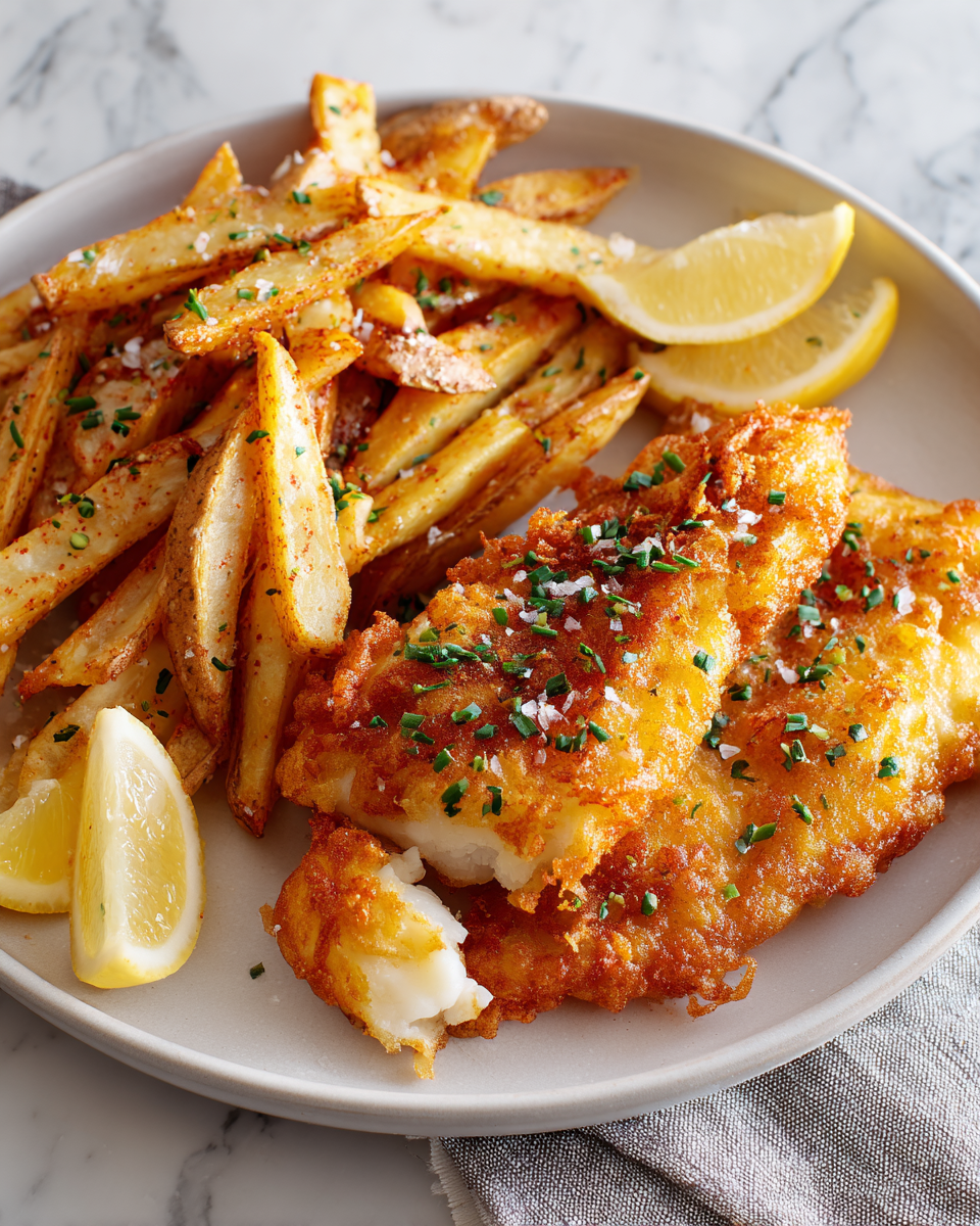 Fish and chips légers croustillants à l'air fryer - recette délicieuse et saine
